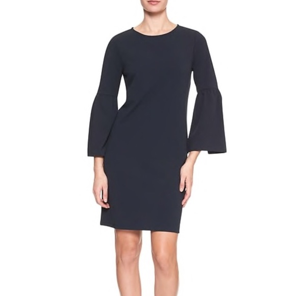 Banana Republic Blue 3/4 Bell-Sleeve Shift Dress - Picture 1 of 5